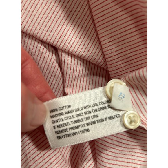 Merona Mens Button Down Red and White Stripe Long Sleeve Size XXL - Picture 5 of 6